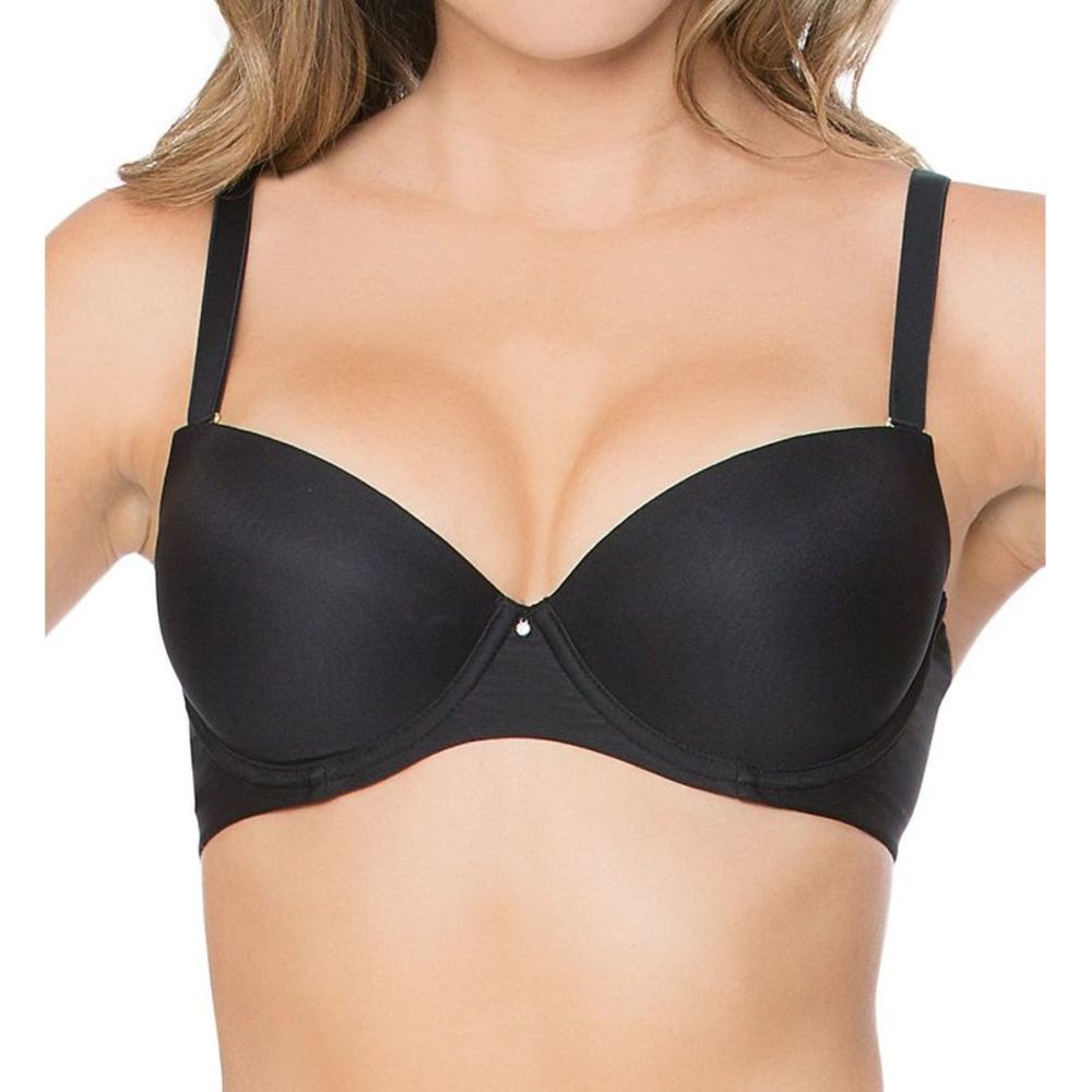 Smart and Sexy Everyday Demi Push-Up Bra -  Black  SA875